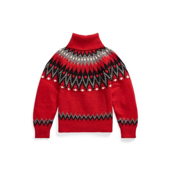 Fair Isle Wool Blend Roll Neck Jumper