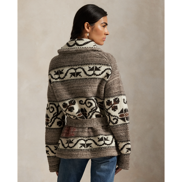 Wool-Blend Shawl-Collar Cardigan