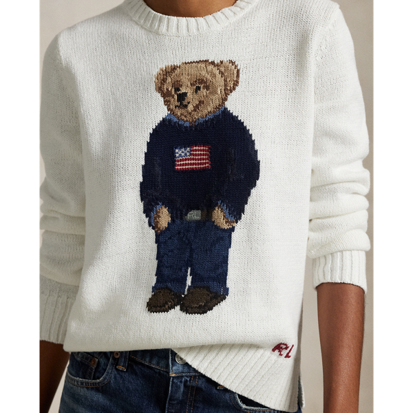 【新品】Polo Ralph Lauren Polo Bear トップス Polo Bear Linen-Cotton Crewneck Sweater