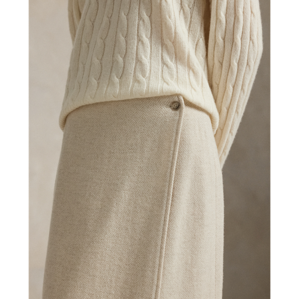 Fringe Herringbone Wrap Skirt