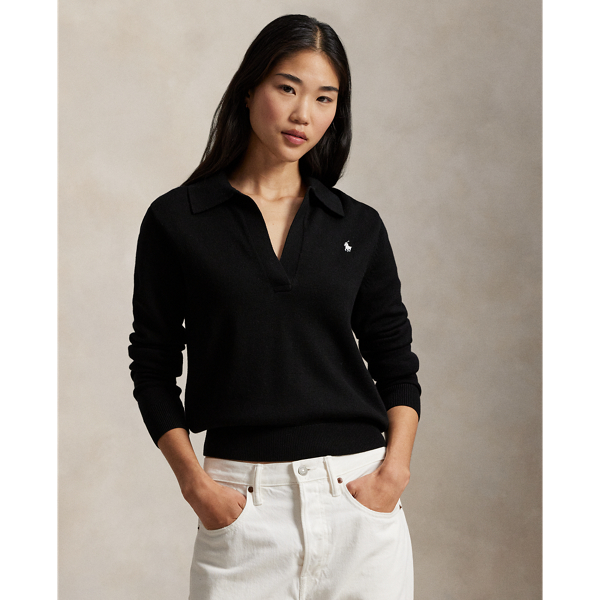 Pull col polo en laine