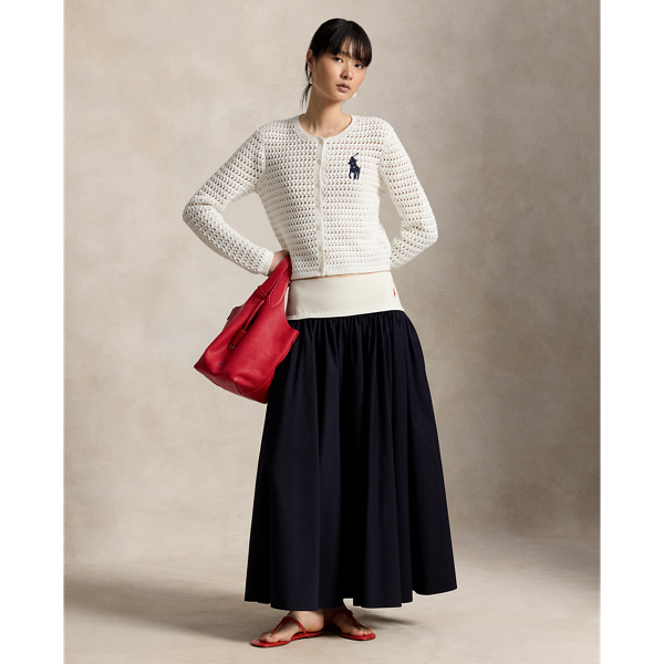 White Big Pony Crocheted Cotton Cardigan Polo Ralph Lauren 4