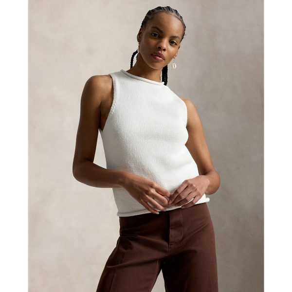 Pull débardeur sans manches lin mélangé