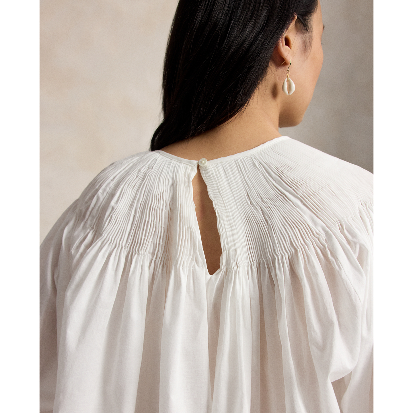 Женская рубашка Ralph Lauren Pintucked Cotton, цвет: Белый — фото 3