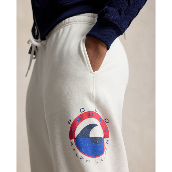 Deckwash White Wave Logo Lightweight Fleece Sweatpant Polo Ralph Lauren 6