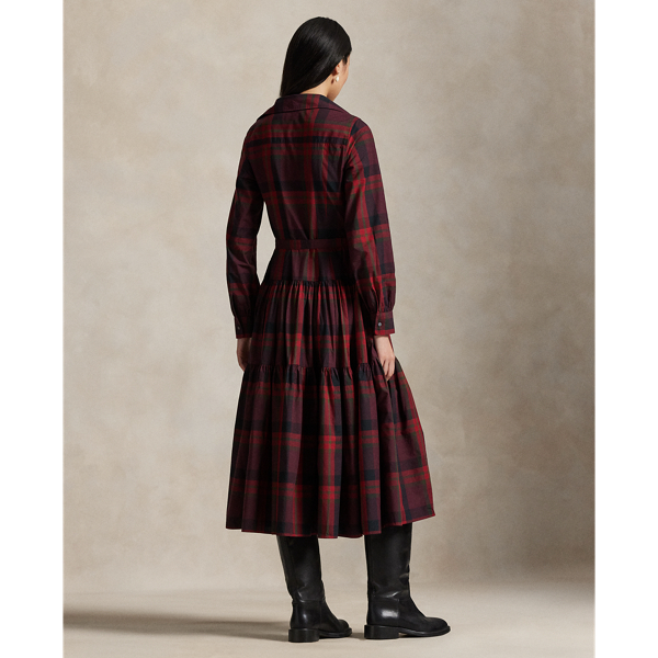 Plaid Tiered Shirtdress - thumbnail 4