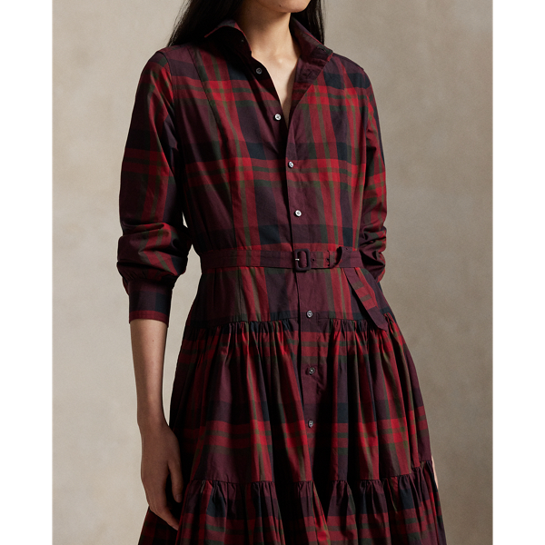Plaid Tiered Shirtdress - thumbnail 5