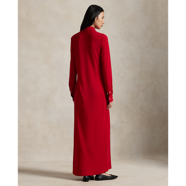 Robe-chemise boutonn&eacute;e en interlock