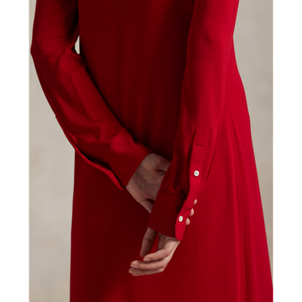 Robe-chemise boutonn&eacute;e en interlock