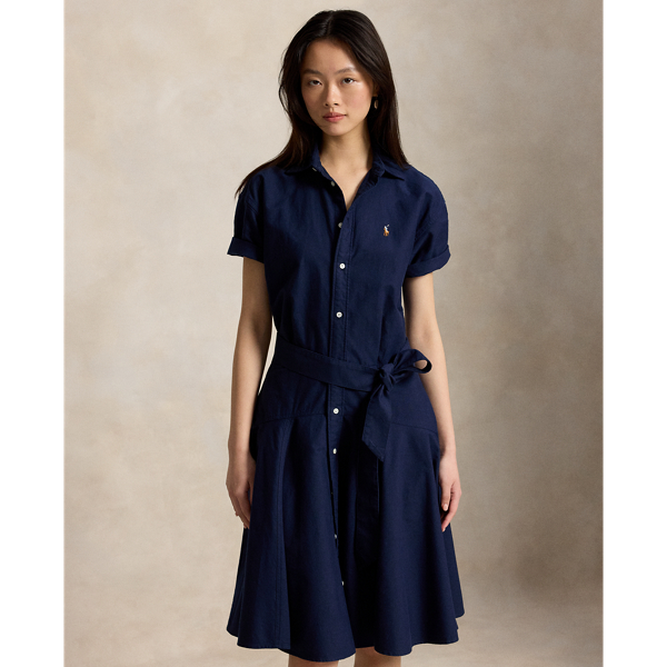 Newport Navy Cotton Oxford Short Sleeve Shirt Dress Polo Ralph Lauren 3