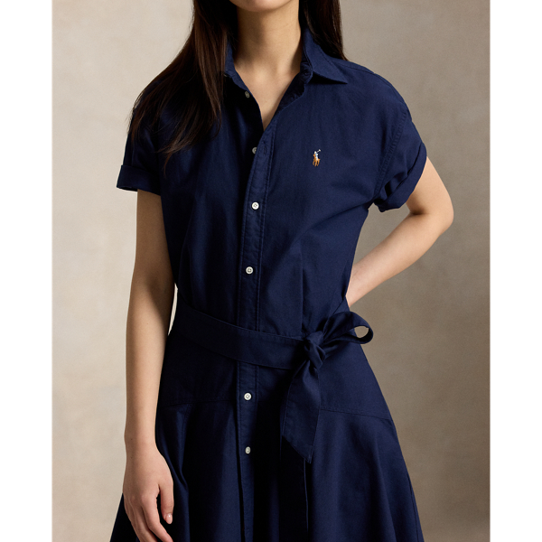 Newport Navy Cotton Oxford Short Sleeve Shirt Dress Polo Ralph Lauren 5