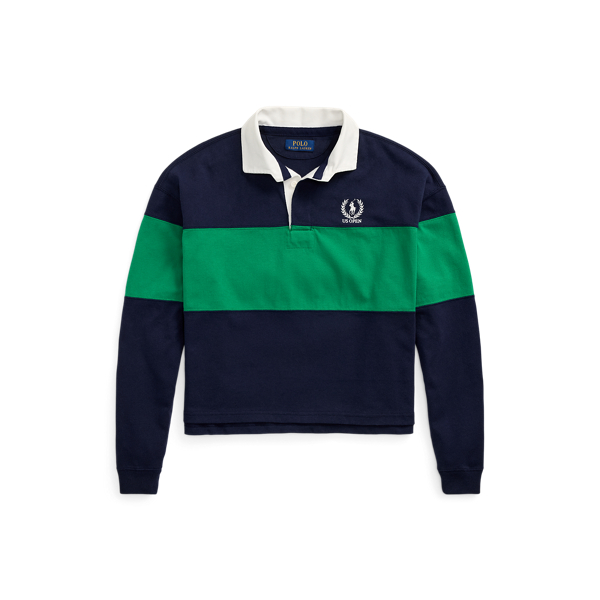 ★★POLO RALPH LAUREN★★ W Stripe Crop Jersey Rugby Shirt G Polo Ralph Lauren Striped Jersey Cropped Rugby Shirt | Saks