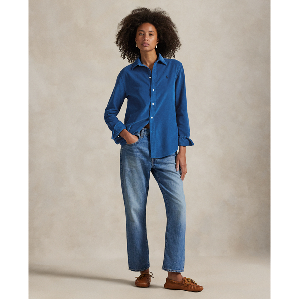 Classic-Fit Hemd aus Baumwollkordsamt