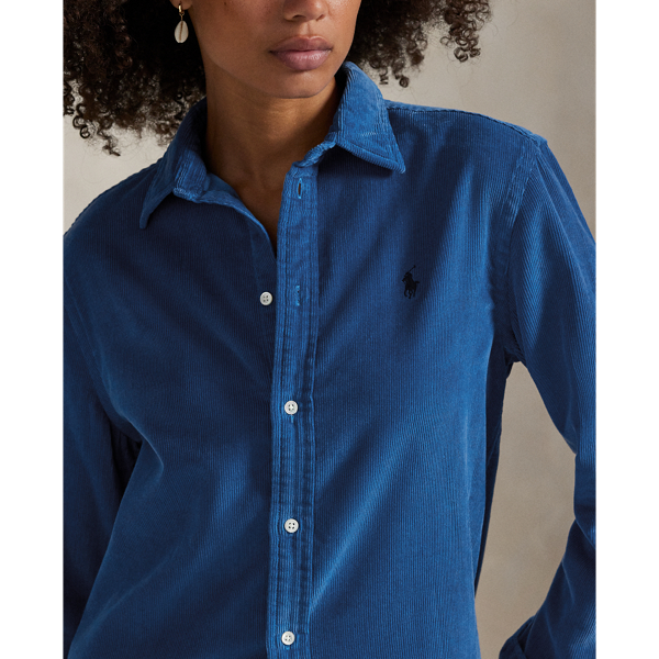 Classic-Fit Hemd aus Baumwollkordsamt