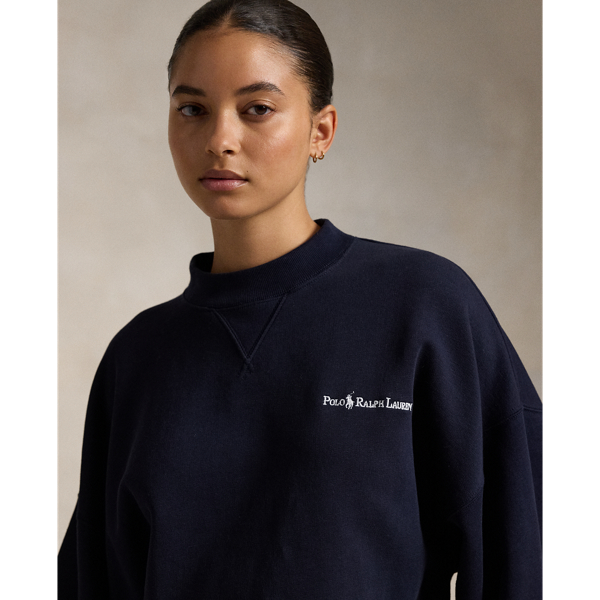 Fleece-Rundhalspullover mit Logo Polo Ralph Lauren in Navy 6