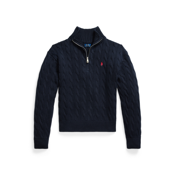 Baumwollpullover mit Zopfmuster
