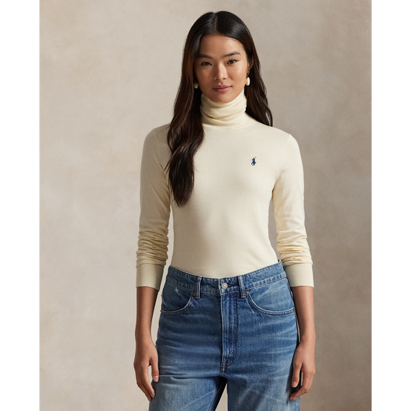 Rollkragenpullover aus Baumwollstrick 
