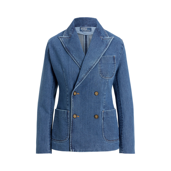 Double-Breasted Denim Blazer 
