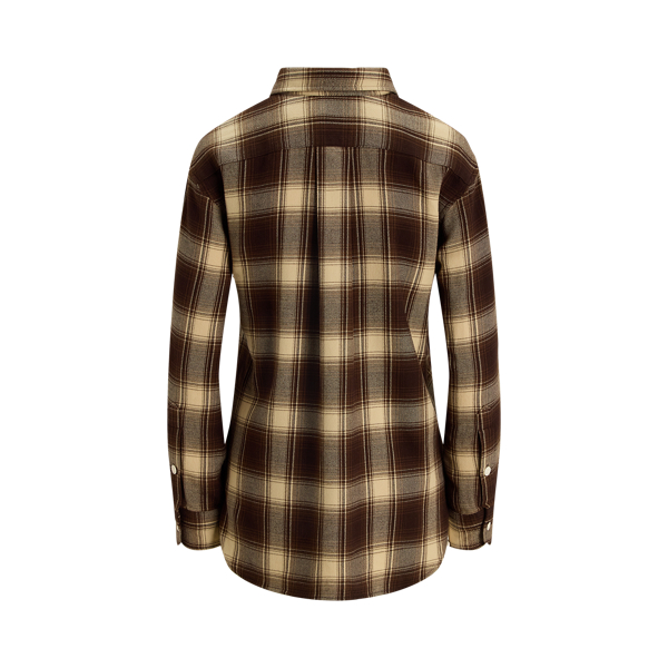 Brown/Cream Multi Classic Fit Plaid Cotton Twill Shirt Polo Ralph Lauren 2