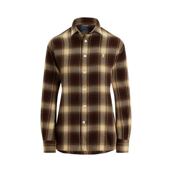 Classic Fit Plaid Cotton Twill Shirt