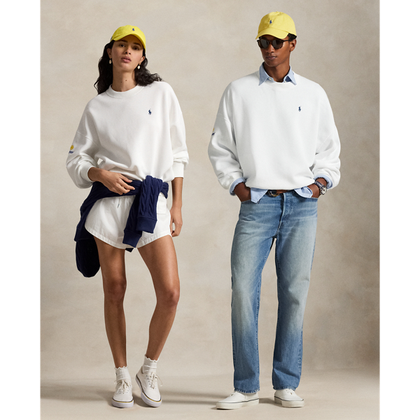 Ceramic White US Open Fleece Crewneck Polo Ralph Lauren 1