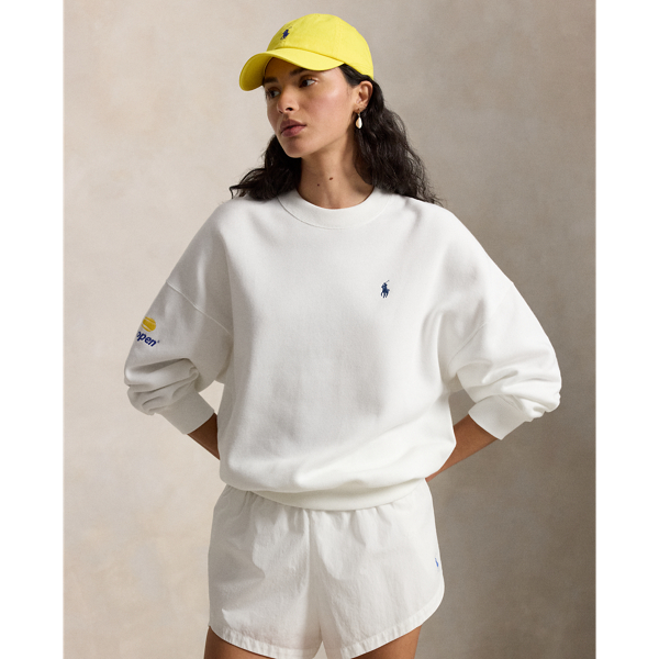 Ceramic White US Open Fleece Crewneck Polo Ralph Lauren 6