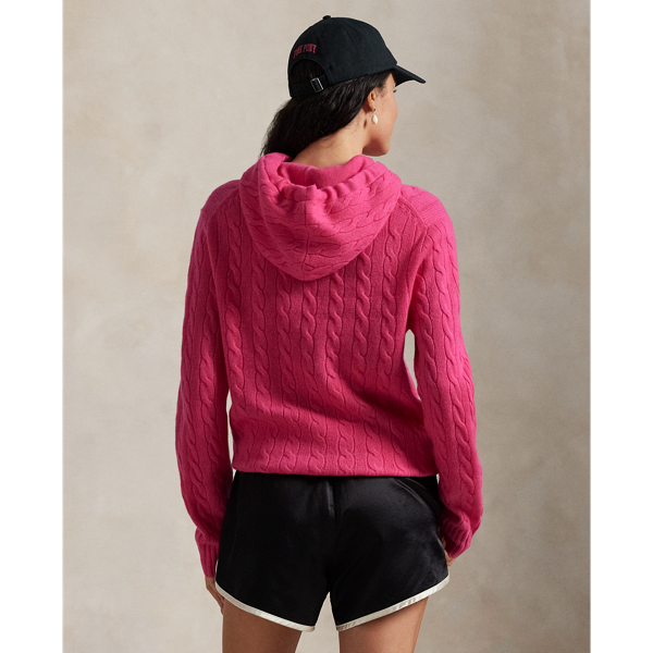 Pink Pony Cable-Knit Hoodie