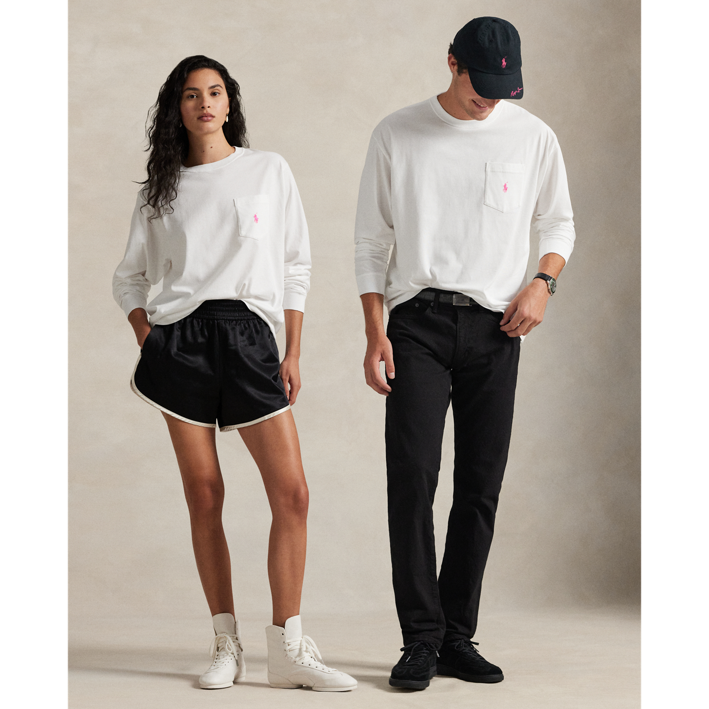 Женская футболка Ralph Lauren Pink Pony Cotton Jersey Long-Sleeve, цвет: Белый — фото 6
