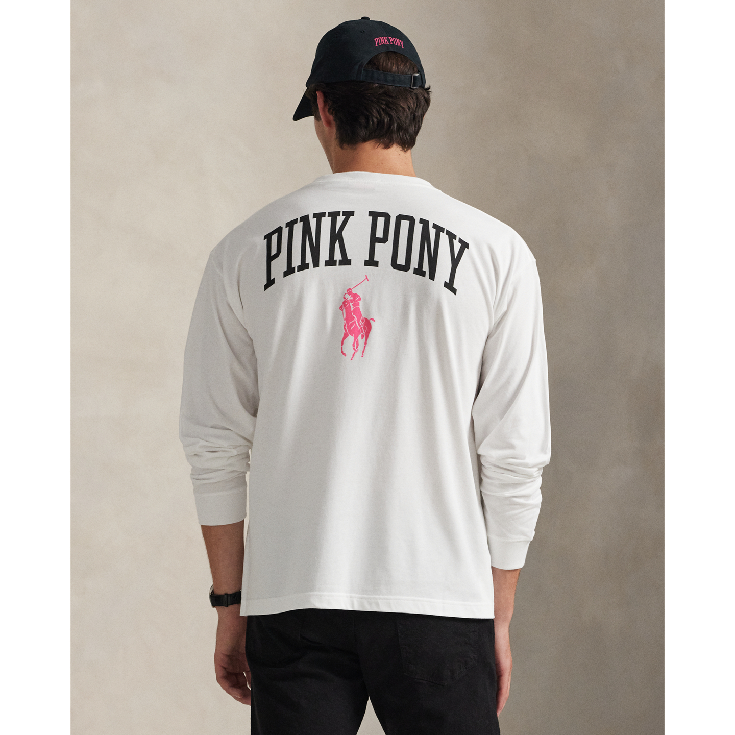 Женская футболка Ralph Lauren Pink Pony Cotton Jersey Long-Sleeve, цвет: Белый — фото 2