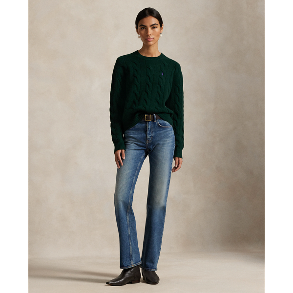 College Green Cable-Knit Wool-Cashmere Jumper Polo Ralph Lauren 4