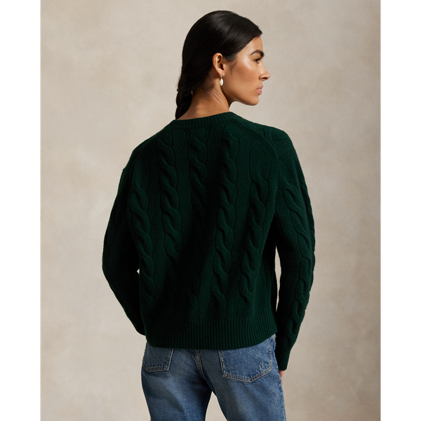 College Green Cable-Knit Wool-Cashmere Jumper Polo Ralph Lauren 5