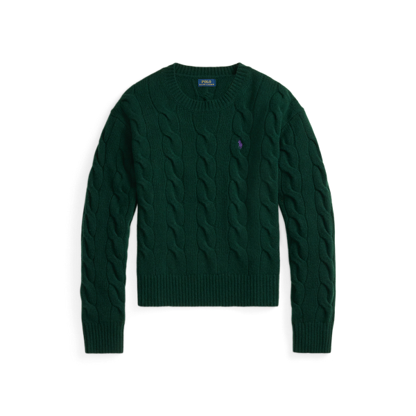 College Green Cable-Knit Wool-Cashmere Jumper Polo Ralph Lauren 2