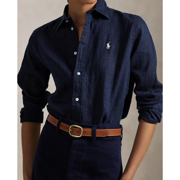 Tidal Navy Classic Fit Cotton Twill Shirt Polo Ralph Lauren 6