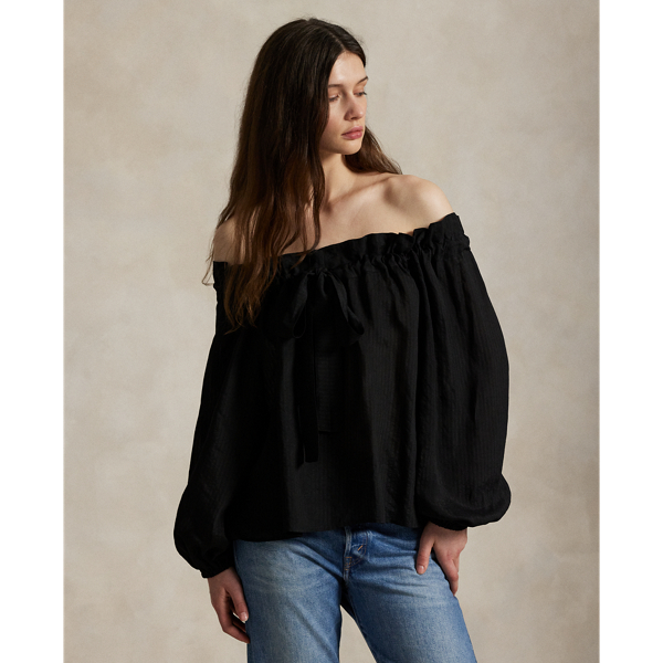 【今だけお値下げ】LAUREN RALPH LAURENクレープタイネックシャツ チェーンプリント クレープ タイネック ブラウス