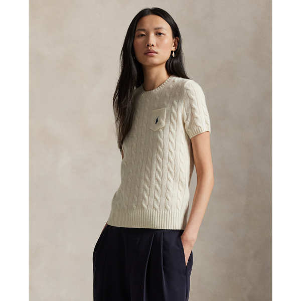 ケーブル ウールカシミヤ ショートスリーブ セーター | ラルフ