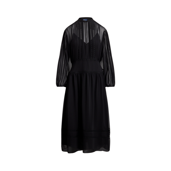 レーストリム ジョーゼット ドレス | ラルフ ローレン公式