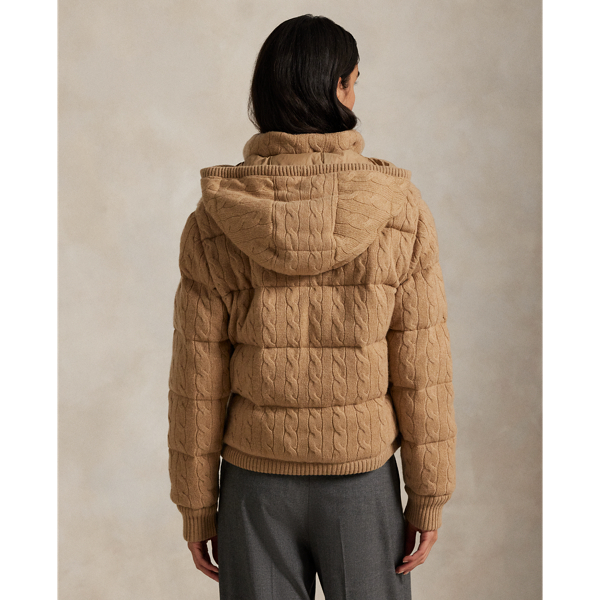 ケーブルニット ウールカシミヤ パッファー ジャケット | ラルフ