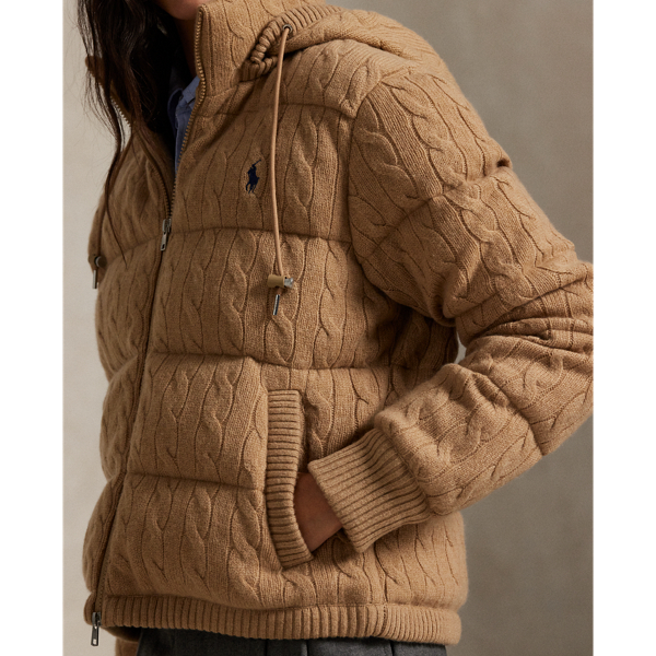 Cable-Knit Wool-Cashmere Quilted Jacket