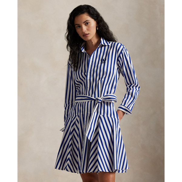 US Open Striped Cotton Shirtdress