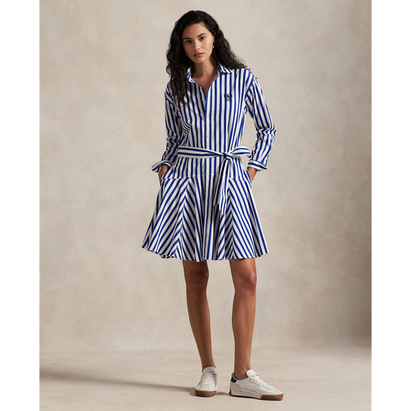 US Open Striped Cotton Shirtdress