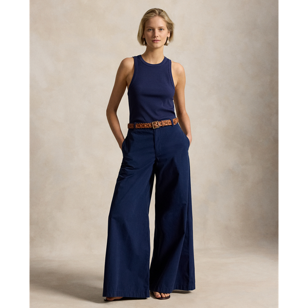 コットン リラックス ワイドレッグ パンツ | ラルフ ローレン公式