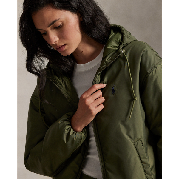 New Olive Hooded Balloon Puffer Jacket Polo Ralph Lauren 6