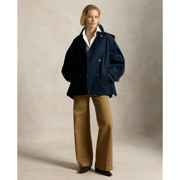 Navy Balloon Cotton Twill Trench Coat Polo Ralph Lauren 4