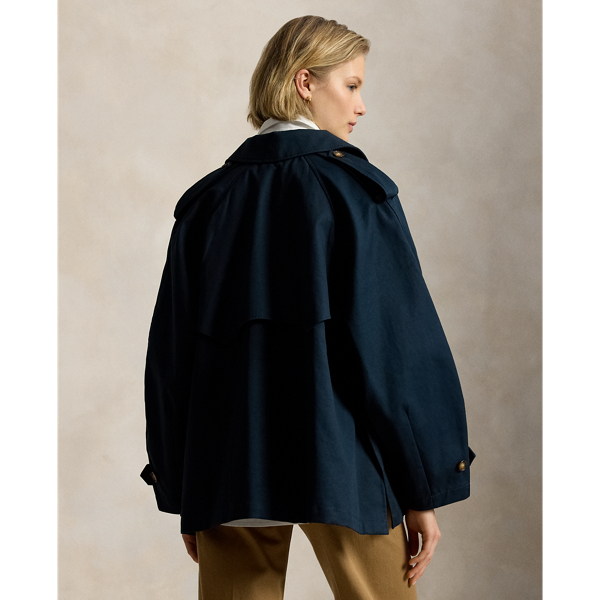 Navy Balloon Cotton Twill Trench Coat Polo Ralph Lauren 5