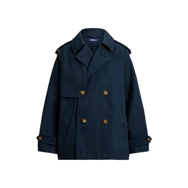 Navy Balloon Cotton Twill Trench Coat Polo Ralph Lauren 2