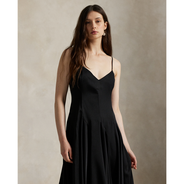 Paneled Satin Dress