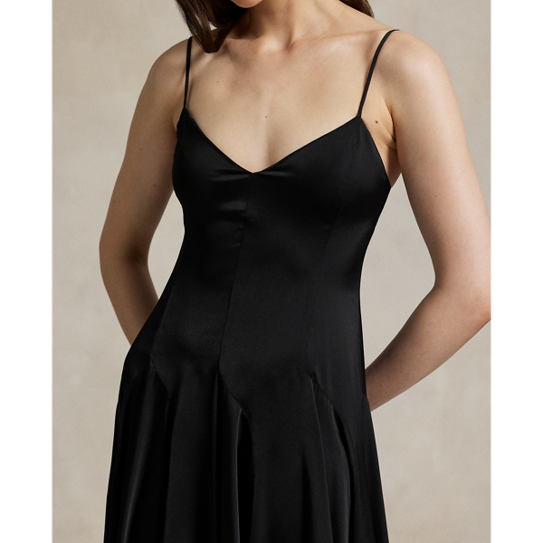 Paneled Satin Dress