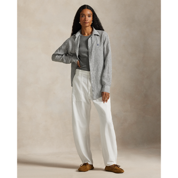 クラシック フィット ストライプド リネン シャツ | ラルフ ローレン