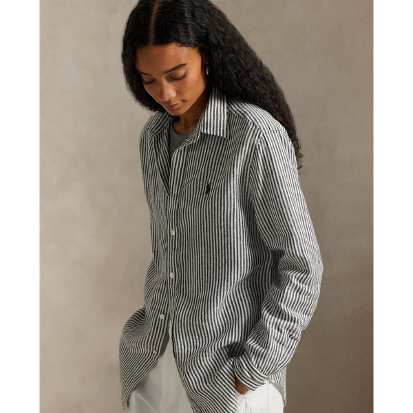 クラシック フィット ストライプド リネン シャツ | ラルフ ローレン