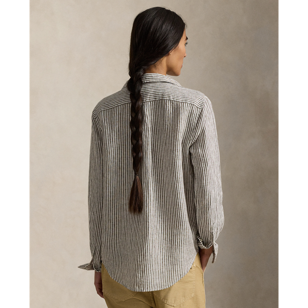 Classic Fit Striped Linen Shirt